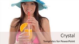  Presentation with girl scouts explorer summer - Audience pleasing PPT theme consisting of water drinks maple - beautiful young girl on white backdrop and a soft green colored foreground