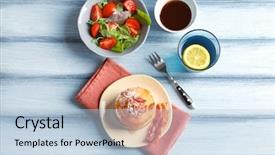  Presentation with periodic table chemistry radon - Colorful presentation design enhanced with water drinks maple - tasty breakfast with pancakes backdrop and a  colored foreground