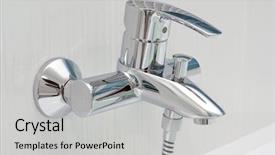  Presentation with stainless steel - PPT theme featuring water dripping from stainless steel background and a  colored foreground