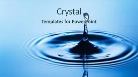  Presentation with water drop - PPT theme consisting of water drop close up macro background and a sky blue colored foreground