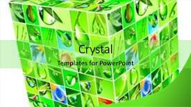  Presentation with drop - Audience pleasing PPT theme consisting of water drop cube collage isolated on white backdrop and a seafoam green colored foreground