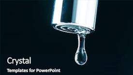  Presentation with water faucet - Beautiful slide set featuring water drop on faucet macro backdrop and a black colored foreground