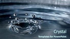  Presentation with water drop - Theme featuring water drop splash crown background and a ocean colored foreground