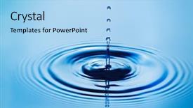  Presentation with water drop - Slide set having water drop background and a light blue colored foreground