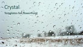  Presentation with water droplets - Slide deck with water droplets on a car background and a sky blue colored foreground