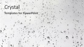  Presentation with droplet - PPT theme featuring water droplets on glass background and a white colored foreground