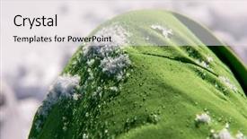  Presentation with water droplets - PPT layouts featuring water droplets on green background and a white colored foreground