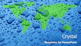 Presentation with water droplets - Presentation having water droplets with world map background and a teal colored foreground