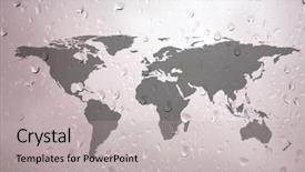  Presentation with water droplets - Cool new presentation theme with water droplets with world backdrop and a light gray colored foreground