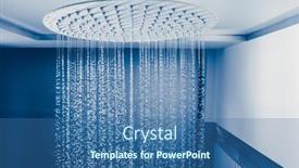  Presentation with rain water falling - Theme with water-drops-falling background and a ocean colored foreground