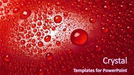  Presentation with abstract water drops - Presentation theme having water drops on abstract red background and a crimson colored foreground