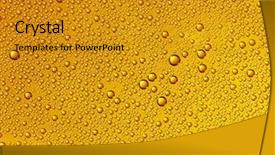  Presentation with water drops - Slides with water drops on beer background background and a gold colored foreground