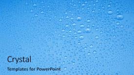 Presentation with water drop - Cool new slide set with water drops on blue background backdrop and a light blue colored foreground