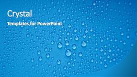  Presentation with water science - Presentation design enhanced with water drops on blue background background and a teal colored foreground