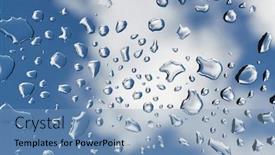  Presentation with rain water - Cool new slide deck with water drops on glass surface backdrop and a teal colored foreground