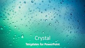  Presentation with blue drops - Presentation theme featuring water-drops-on-glass-window background and a teal colored foreground
