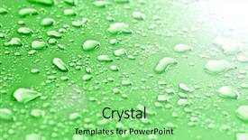  Presentation with water drops - Colorful presentation enhanced with water drops on green backdrop and a seafoam green colored foreground