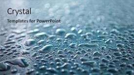  Presentation with abstract water drops - Presentation theme with water drops on metal surface background and a  colored foreground