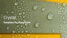  Presentation with water cup - Beautiful slide deck featuring water drops on paper coffee cup backdrop and a violet colored foreground