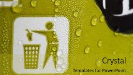  Presentation with water cup - Slide set consisting of water drops on paper coffee cup background and a gold colored foreground