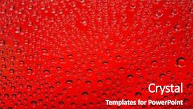  Presentation with water droplet drops on plant - PPT theme enhanced with water drops on red background background and a crimson colored foreground
