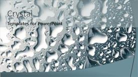  Presentation with stainless steel - Colorful PPT layouts enhanced with water drops on stainless steel background backdrop and a light gray colored foreground