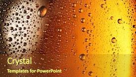  Presentation with beer bottle - Colorful presentation theme enhanced with water drops on the bottle backdrop and a tawny brown colored foreground