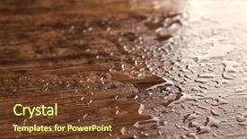  Presentation with water drops - Amazing theme having water drops on wooden background backdrop and a  colored foreground