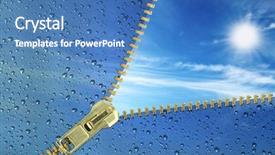  Presentation with blue drops - Amazing theme having water drops revealing blue sky backdrop and a teal colored foreground