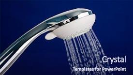  Presentation with economy - Audience pleasing slide deck consisting of water economy concept - shower head backdrop and a navy blue colored foreground