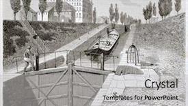  Presentation with view of the old port - Amazing slide set having water engineering - canal saint-martin old view paris backdrop and a light gray colored foreground