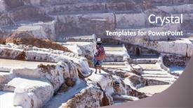  Presentation with evaporation - Slide deck consisting of water evaporation - maras salt ponds located background and a gray colored foreground