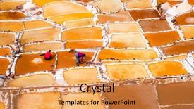  Presentation with evaporation - PPT theme having water evaporation - workers at salinas de maras background and a yellow colored foreground