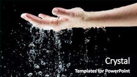  Presentation with water - Presentation theme with water falling on hand background and a black colored foreground