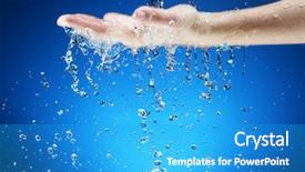  Presentation with pure water - Cool new presentation with water falling on hand backdrop and a teal colored foreground