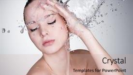  Presentation with clean water - Beautiful PPT theme featuring water falling on the beautiful backdrop and a coral colored foreground