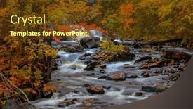  Presentation with falls - Colorful PPT layouts enhanced with water falls in rural quebec in autumn time backdrop and a tawny brown colored foreground