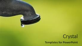  Presentation with water faucet - Colorful presentation enhanced with water faucet leaking with dripping backdrop and a gold colored foreground