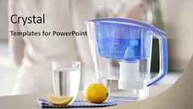  Presentation with water jug - Audience pleasing PPT theme consisting of water filter jug with lemon backdrop and a light gray colored foreground