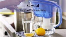  Presentation with water jug - Presentation design enhanced with water filter jug with lemon background and a teal colored foreground
