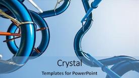  Presentation with blue flow - Cool new presentation with water flow pipe - blue waterpark on sky background backdrop and a light blue colored foreground