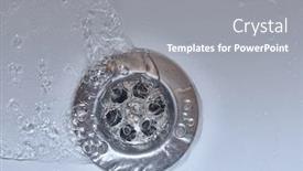  Presentation with drain - Presentation theme featuring water-flowing-down-the-drain background and a gray colored foreground