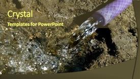  Presentation with water pipe - Colorful PPT theme enhanced with water flowing from a flexible backdrop and a tawny brown colored foreground