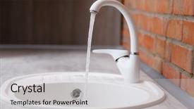  Presentation with water faucet - Slides having water flowing from faucet background and a light gray colored foreground