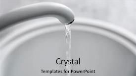  Presentation with water tap - Theme consisting of water flowing from tap background and a  colored foreground