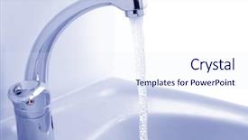  Presentation with water faucet - PPT layouts enhanced with water flowing from the faucet background and a sky blue colored foreground