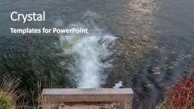  Presentation with river flowing - Colorful presentation theme enhanced with water flowing to a lake backdrop and a gray colored foreground