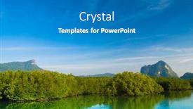  Presentation with water - PPT layouts featuring water-flowing-mountains-afar background and a  colored foreground