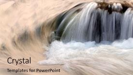  Presentation with rocks - Theme having water flowing over rocks taken background and a soft green colored foreground