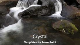  Presentation with stream - Slide deck having water-flowing-over-rocks background and a tawny brown colored foreground